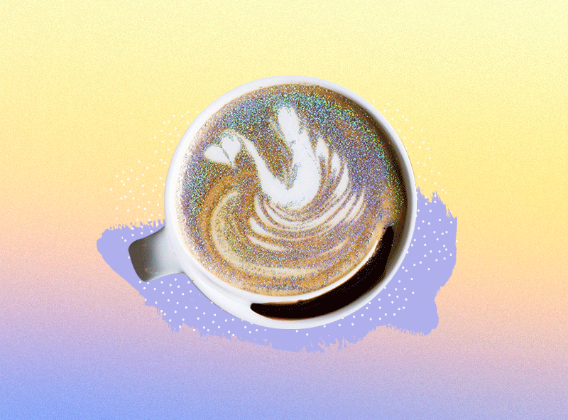 capuchino con glitter