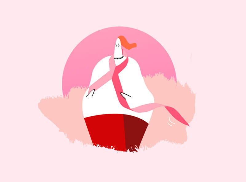 ilustraciones sobre el cáncer de mama