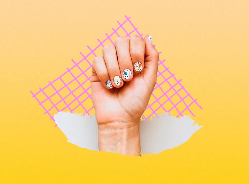 uñas terrazzo